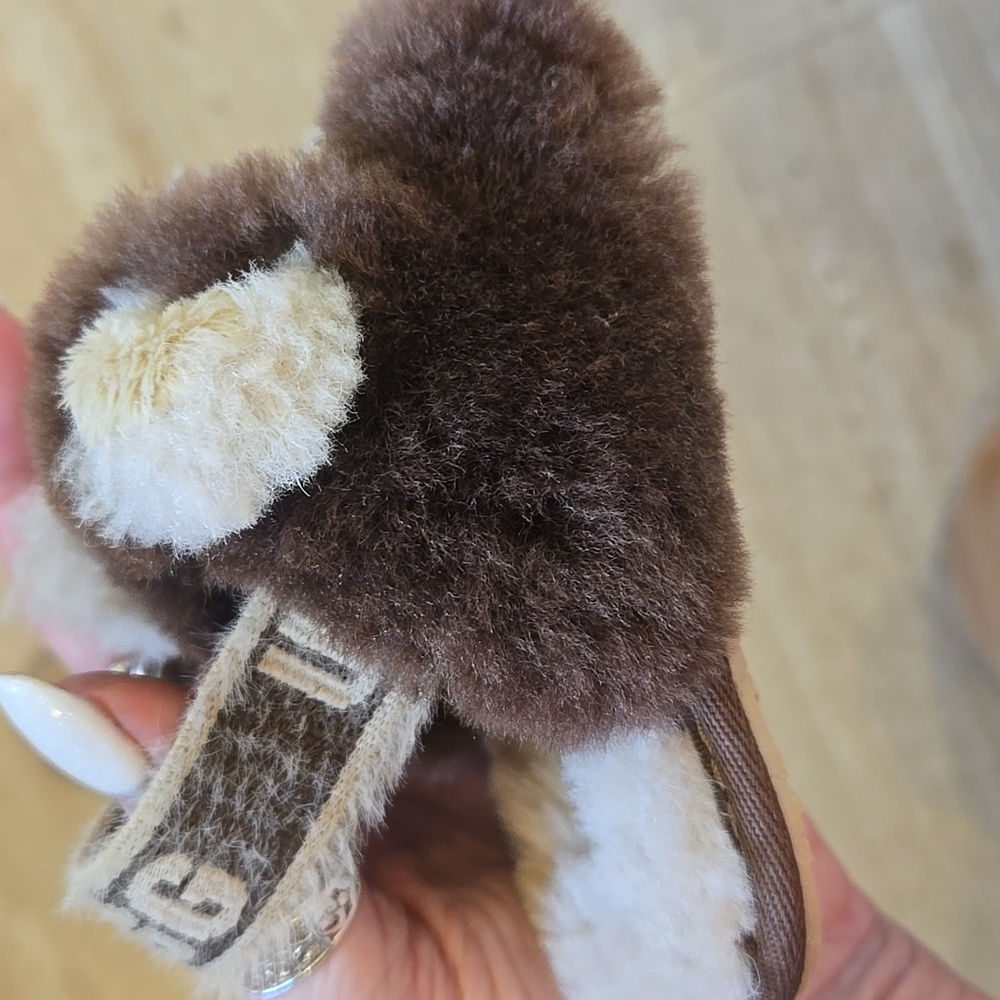 UGG Plush "Fluff Yeah" Sheepskin Lion Unisex Slide/Strap Sandal Shoes - Picture 7 of 8
